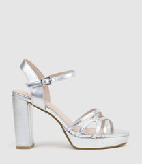 RIA100 Strappy Platform Sandal in Silver