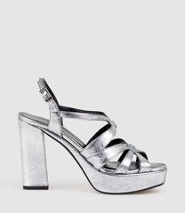 RYLLA115 Caged Platform Sandal in Silver