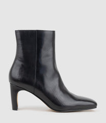 ZUNO70 Square Toe Ankle Boot in Black Calf