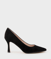 AMOS85 Pump with Louis Heel in Black Suede