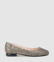 FARA Scalloped Ballet Flat in Gold Speckle