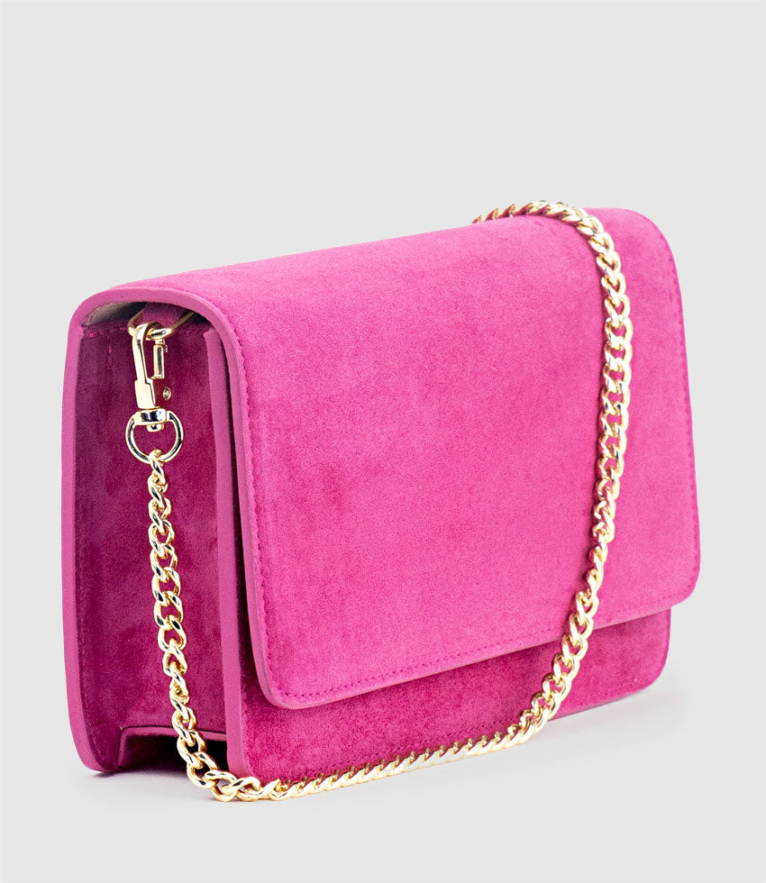 hot pink leather crossbody bag