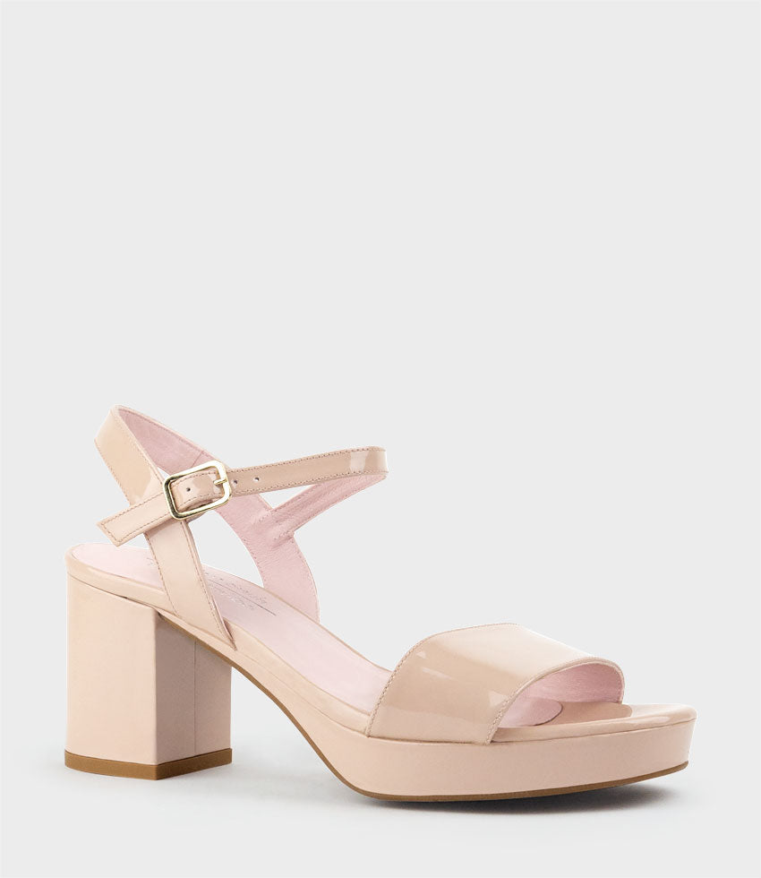 Siarla Light Nude Patent Strappy High Heel Sandals