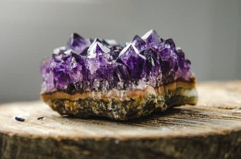 A captivating Amethyst crystal, displaying deep purple hues, symbolizing spiritual connection, intuition, and inner peace.