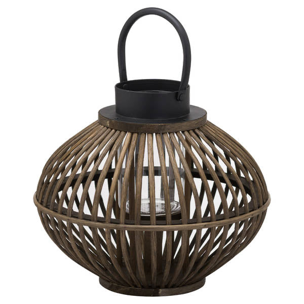 Hill Interiors - Brown bamboo style lantern