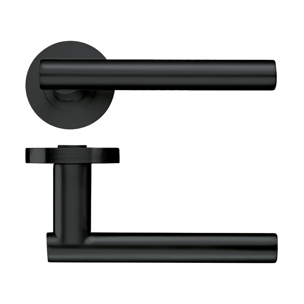 Zoo Lucca lever on round rose - Abbey Hardware
