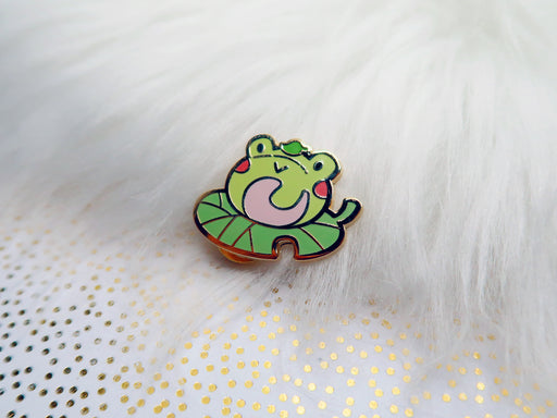 Frog Pop Enamel Pins Cute Frog Hard Enamel Candy Sweet Ice Cream Lapel Pin  