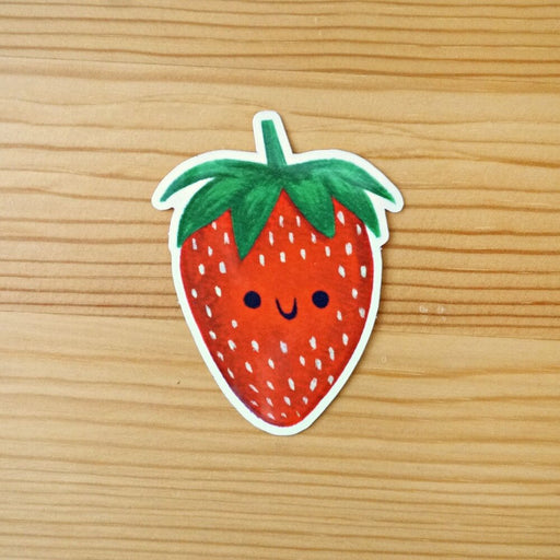 Cute Strawberry Sticker - hollymarshmallow