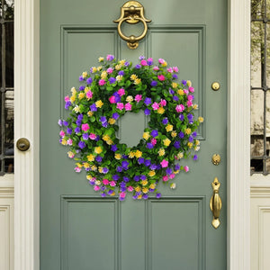 Artificial Colorful Spring Wreath - beauteeandbeyond