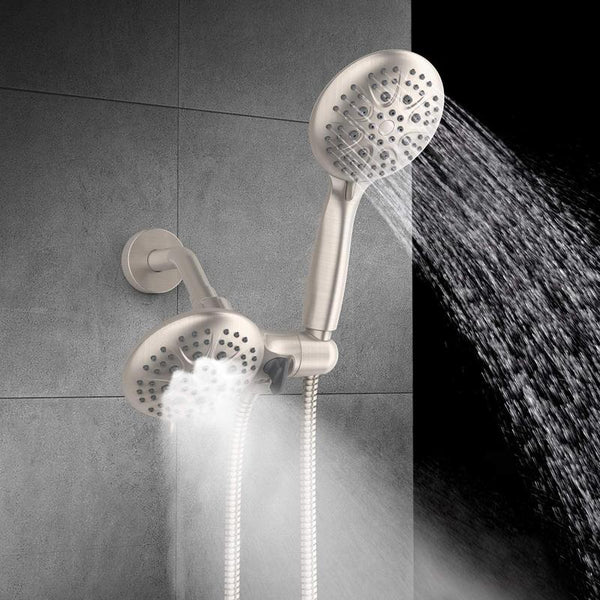 Brushed Nickel Handheld Showerhead & Rain Shower Combo Set