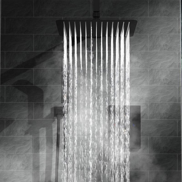 SR Sunrise’s Luxury Rain Mixer Shower Combo Set in Matte Black