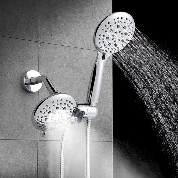 Polished Chrome Handheld Showerhead and Rain Shower Combo Set