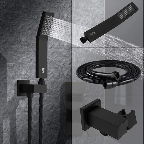 Matte Black Wall-Mounted Shower System from SR Sunrise
