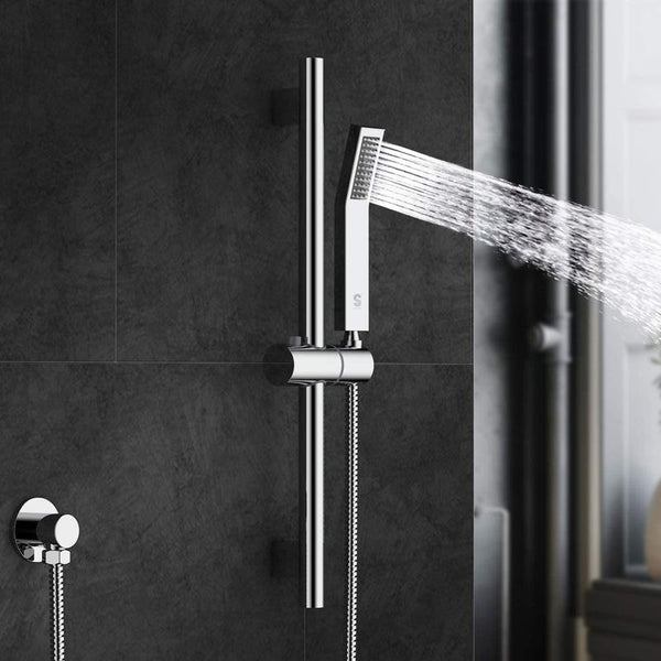 Polished Chrome Slide Bar Wall-Mounted Shower Head System from SR Sunrise