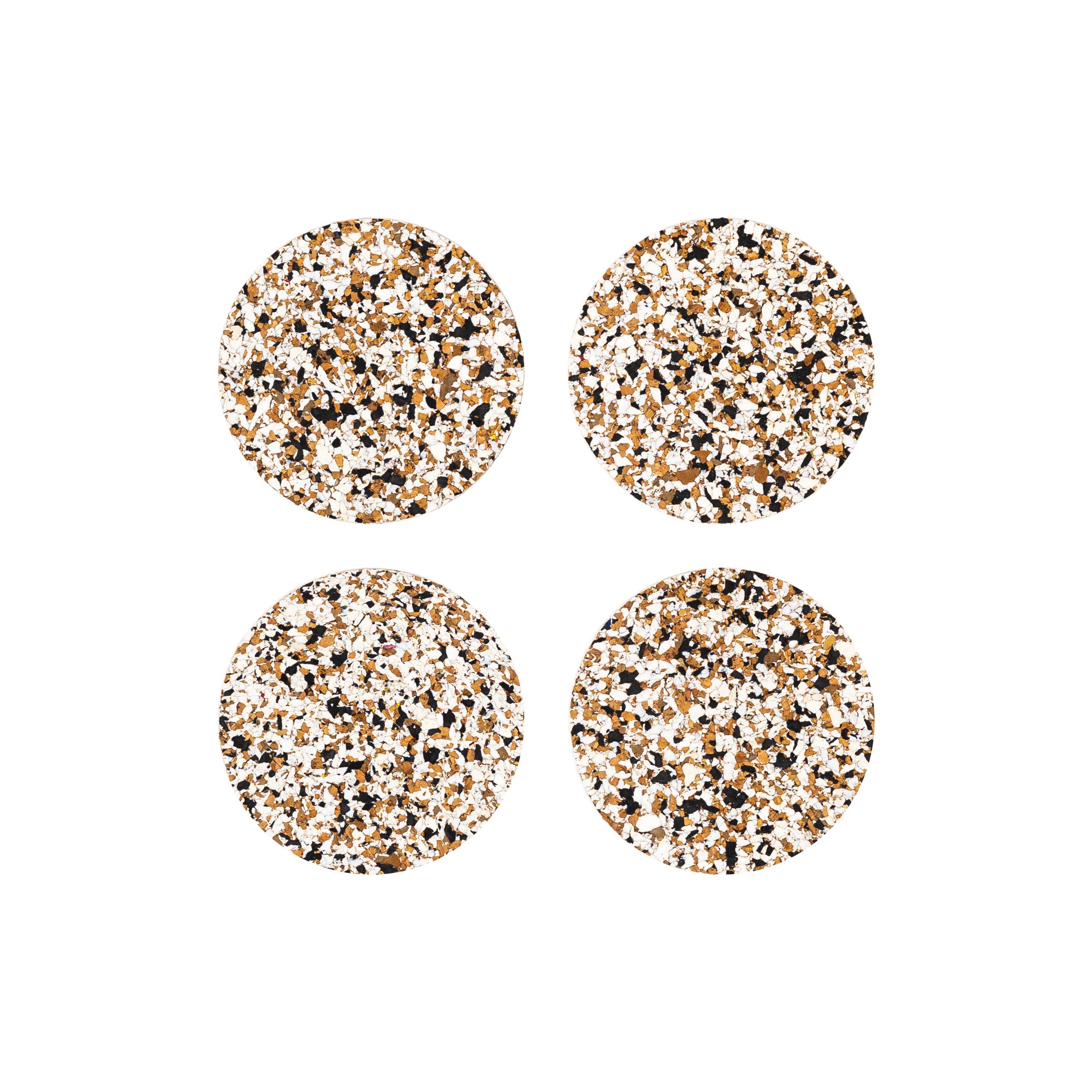 Black Speckled Cork Coasters (Set of 4)