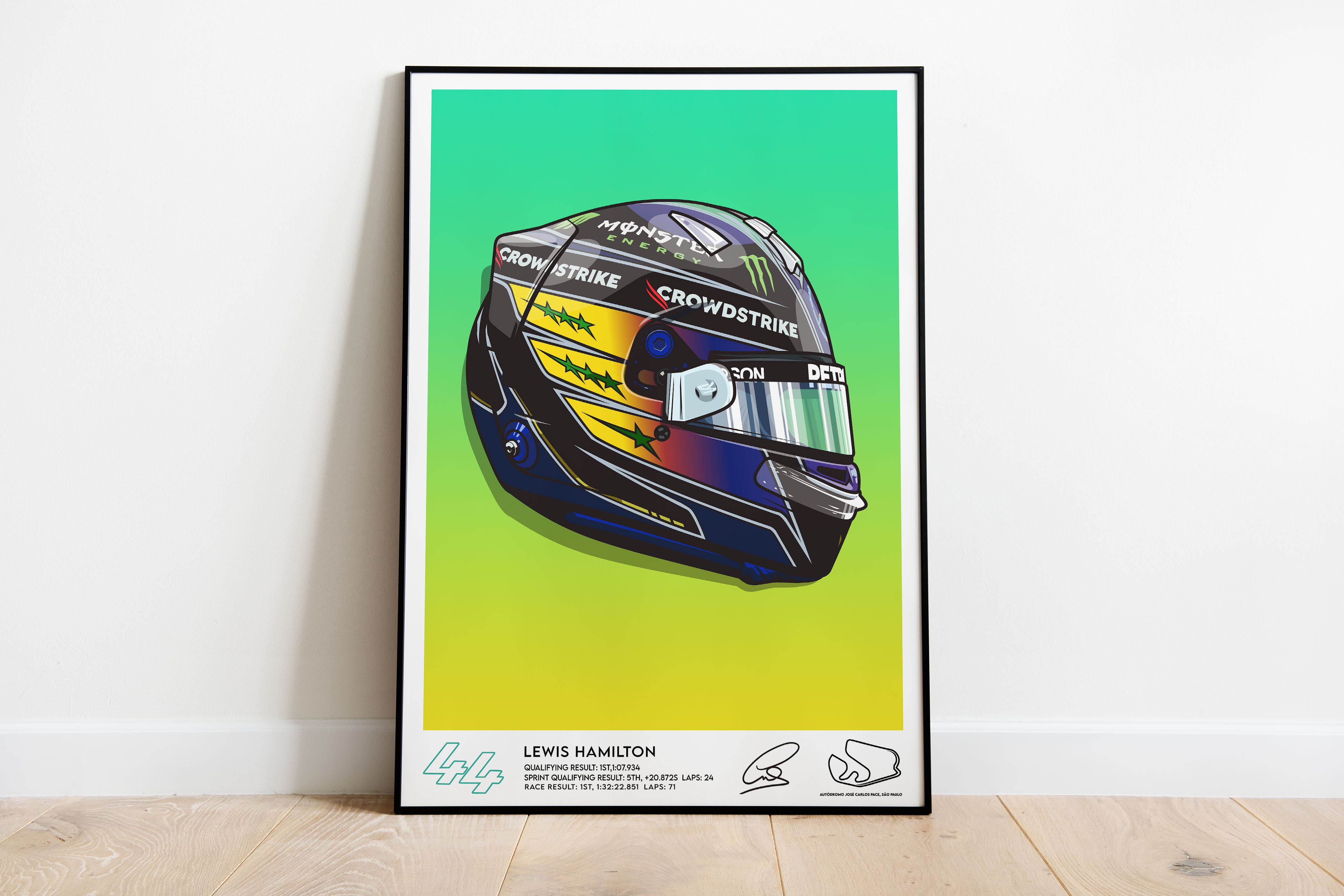Lewis Hamilton Brazil GP 2021 poster Frameo store