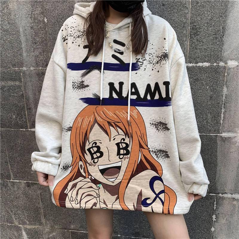 Unique oversized Japanese anime hoodie - Strikemall