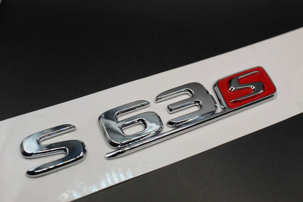 Gloss Black Red 'S' S63S S 63 S Car Lettering/Badge Rear Trunk Boot Ta