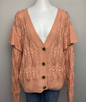 Arula Cable Knit Cardigan- (2X) - Happy Rock Boutique