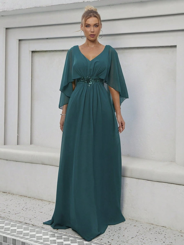 Redwood Maxi Chiffon Prom Dress with Appliques – Price Connection