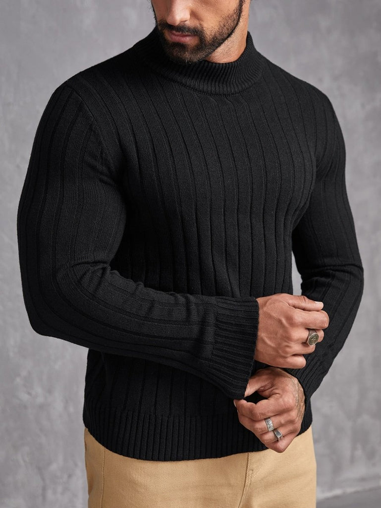 Manfinity Men Solid Waffle Knit Sweater