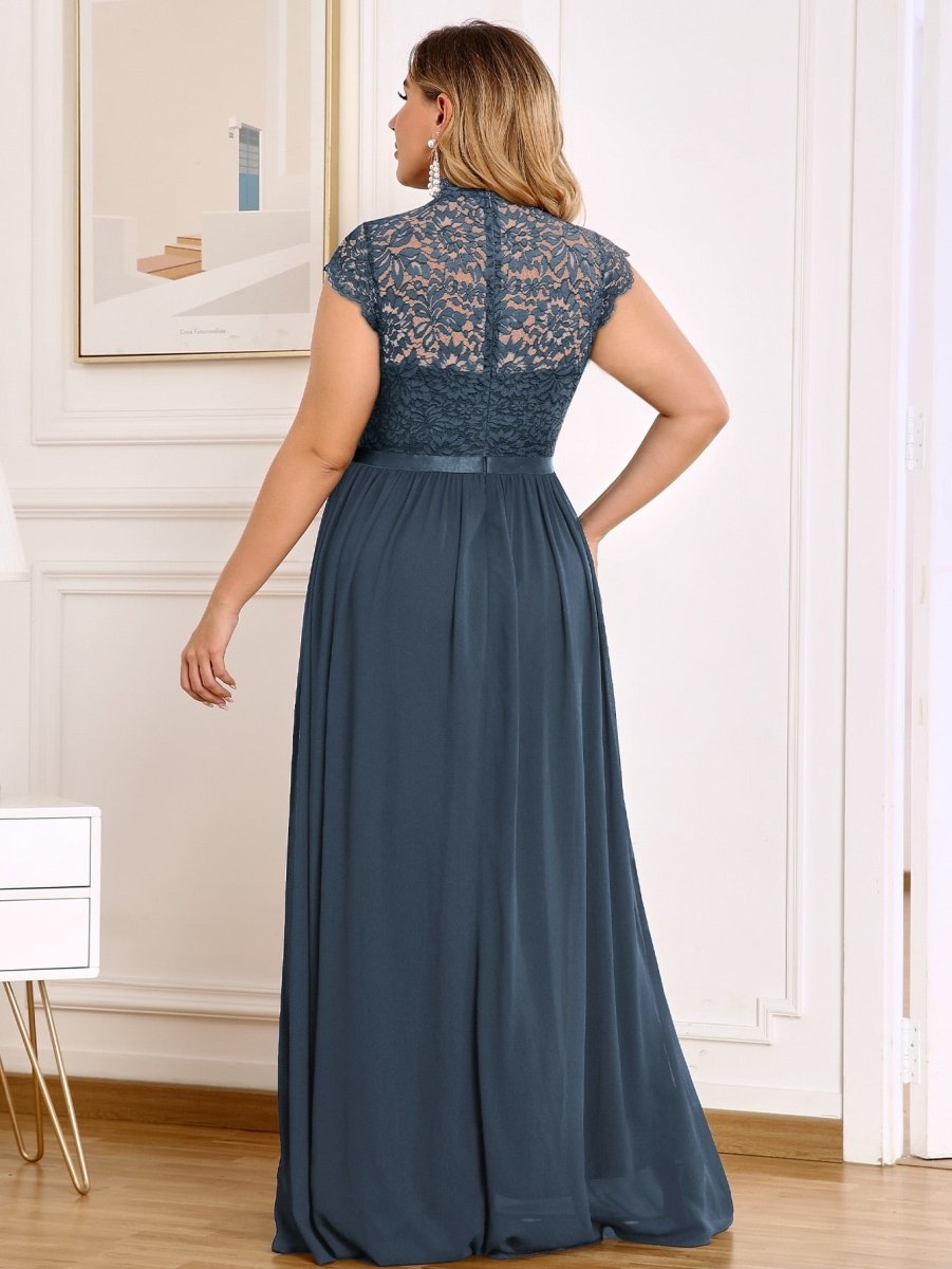 MIUSOL Plus Floral Lace Flare Hem Maxi Formal Dress – Price Connection