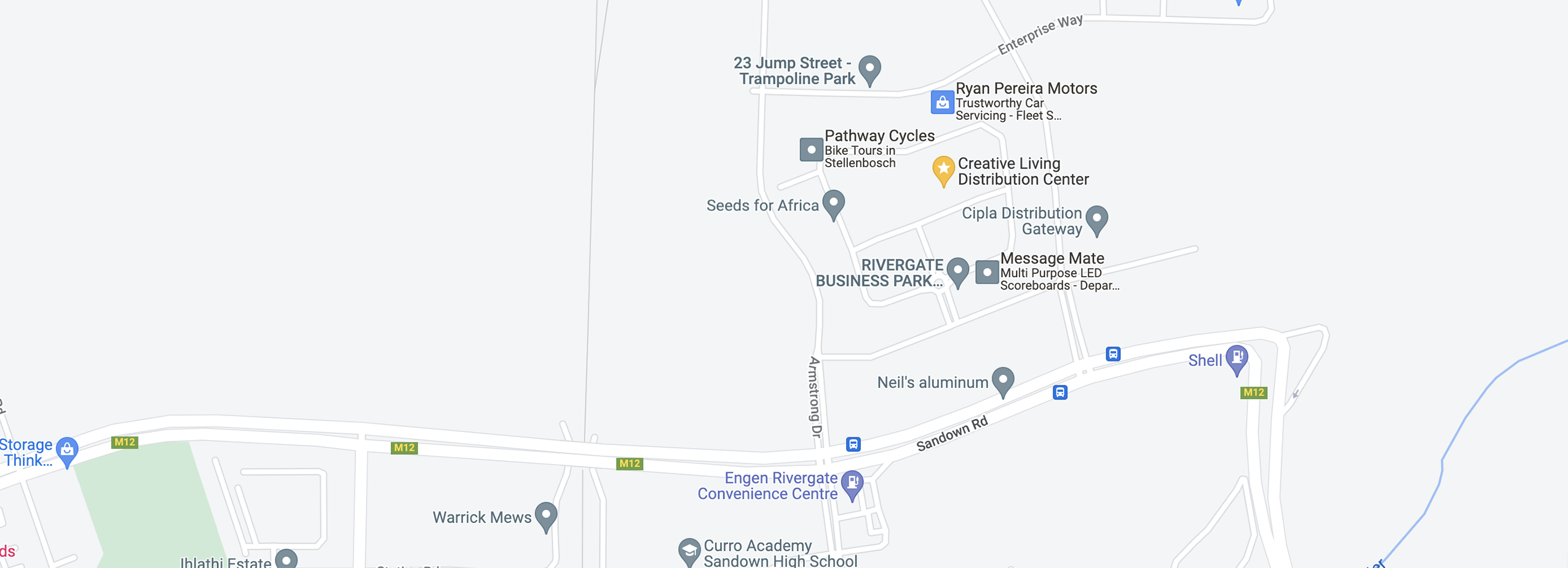 Creative Living Cape Town warehouse map