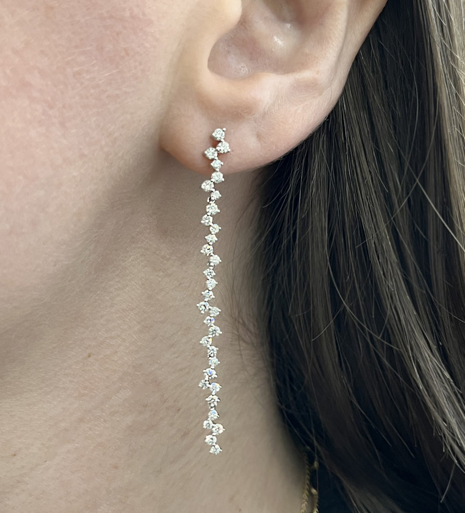 Silver and White Contemporary Drop Earrings – shopnccollection