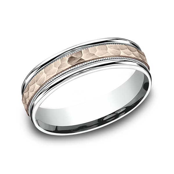 14 Karat Rose Gold 6.5mm Comfort-fit Drop Edge High Polish Design