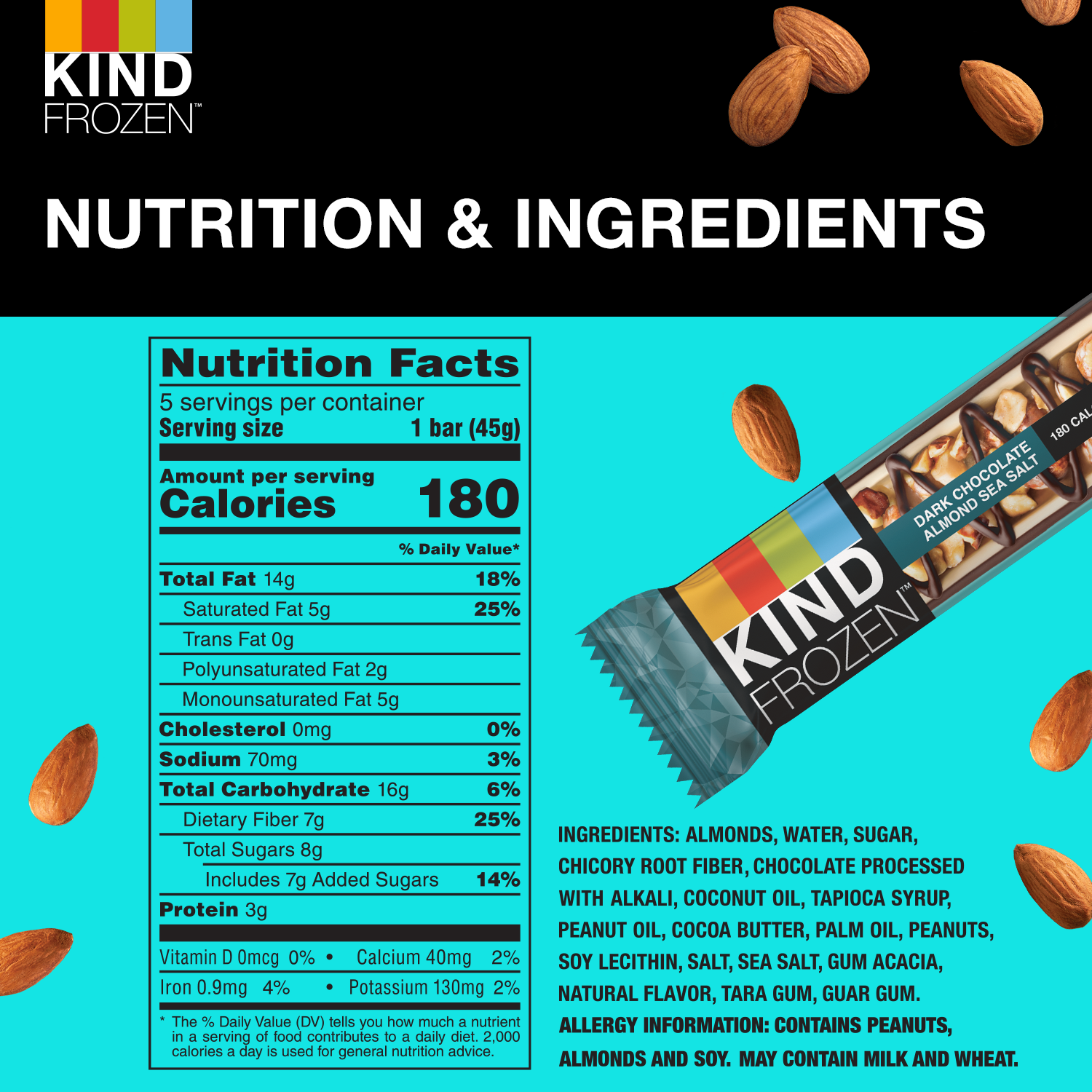 kind ice cream bars nutrition facts