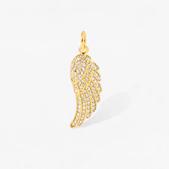Angel Wing with Pave Crystals Charm Pendant