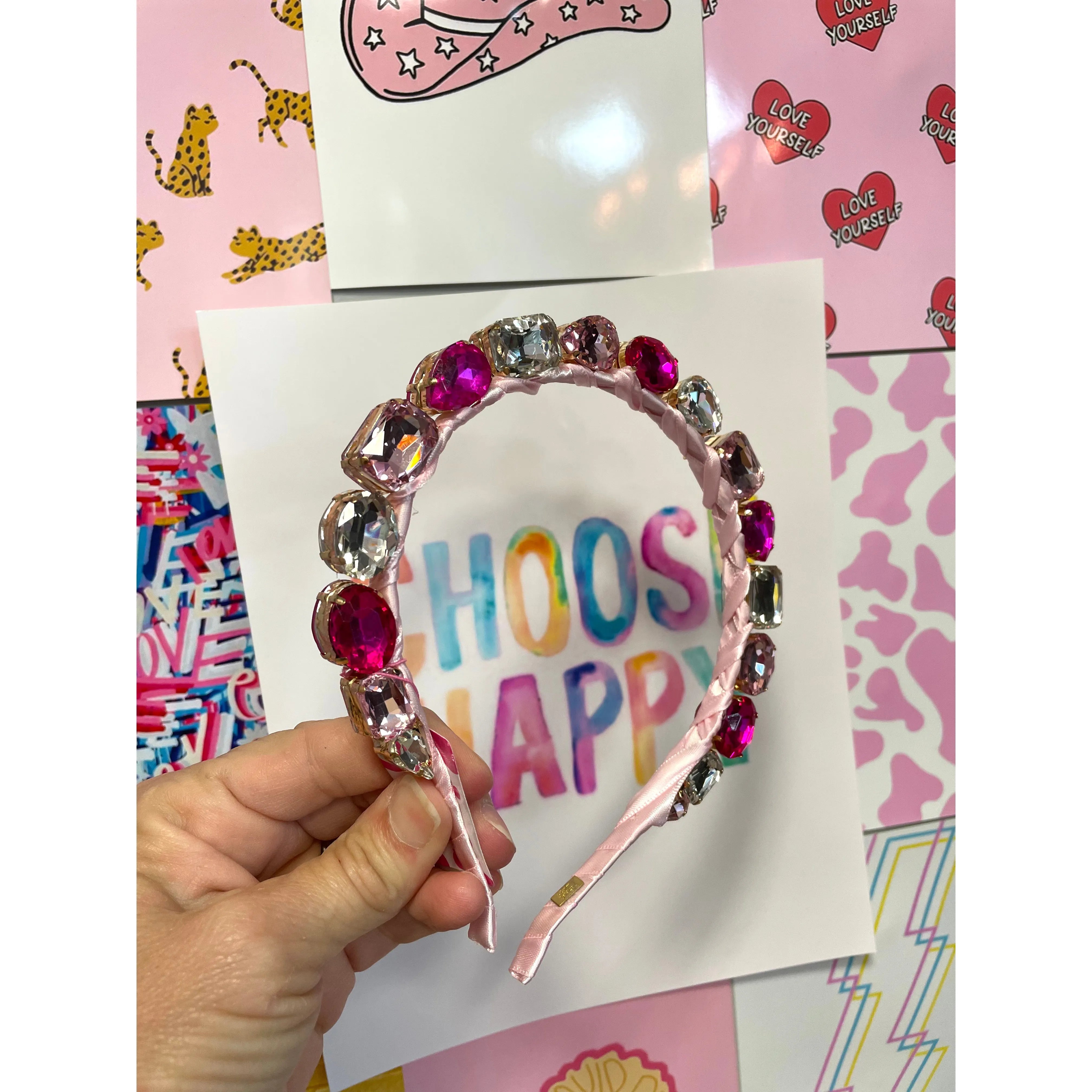 BEJeweled Headband, Pink