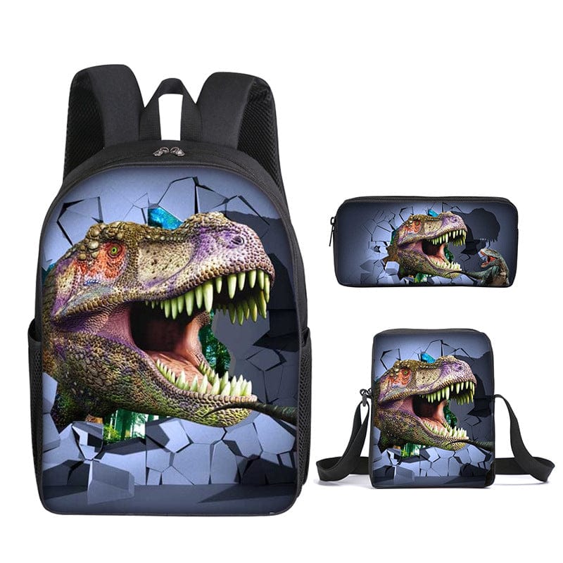3D T-Rex Durable Dinosaur Cartoon Travel Backpack School Laptop Daypac ...