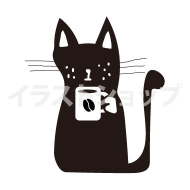 猫 タグ シルエット イラストショップ