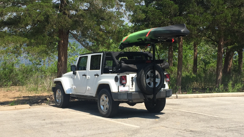 Jeep JK Soft-top with Hitchmount-Rack in MO