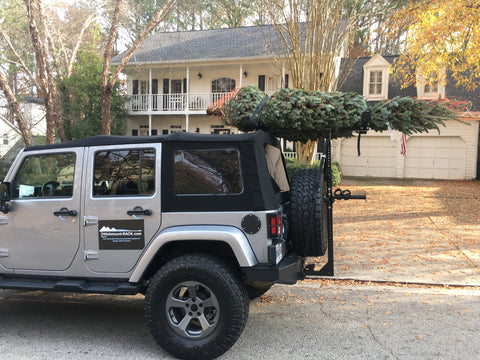 Jeep JK with a Christmas Tree