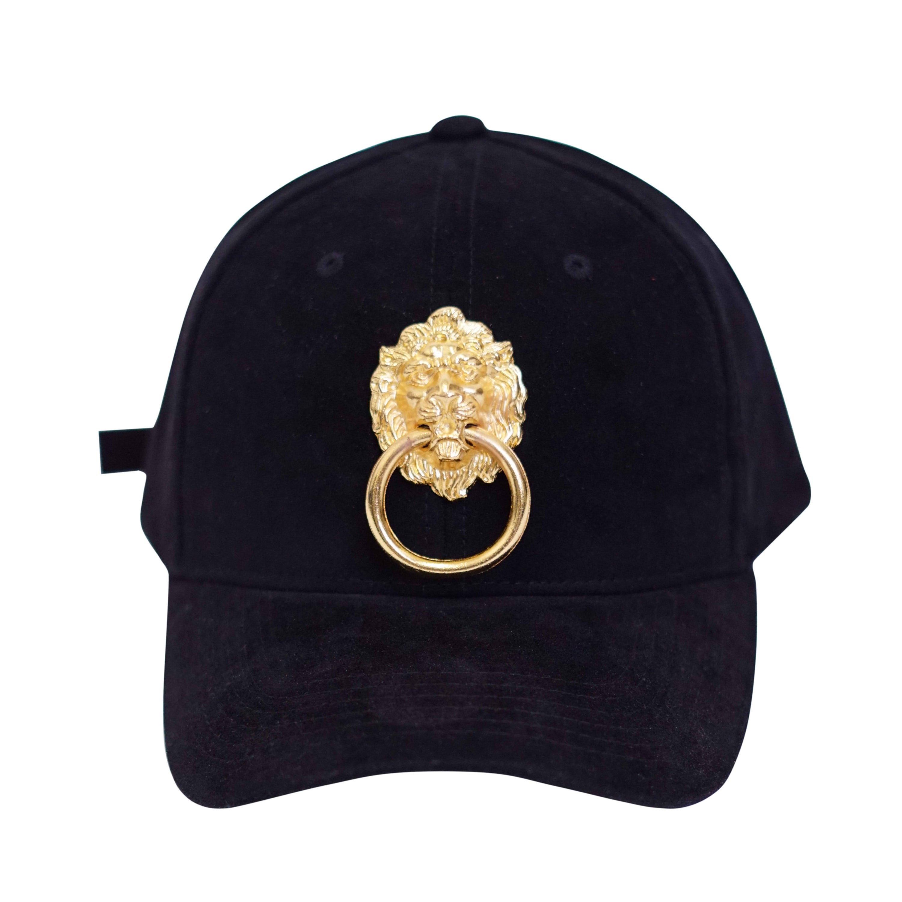 Black Velour Lionhead Cap | Eyehunee