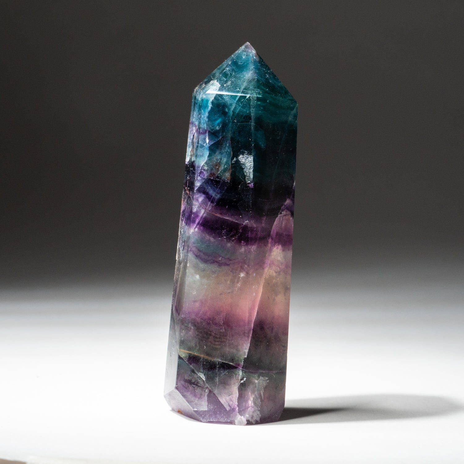 Polished Rainbow Fluorite Geode Point From Mexico (100 grams) — Astro ...