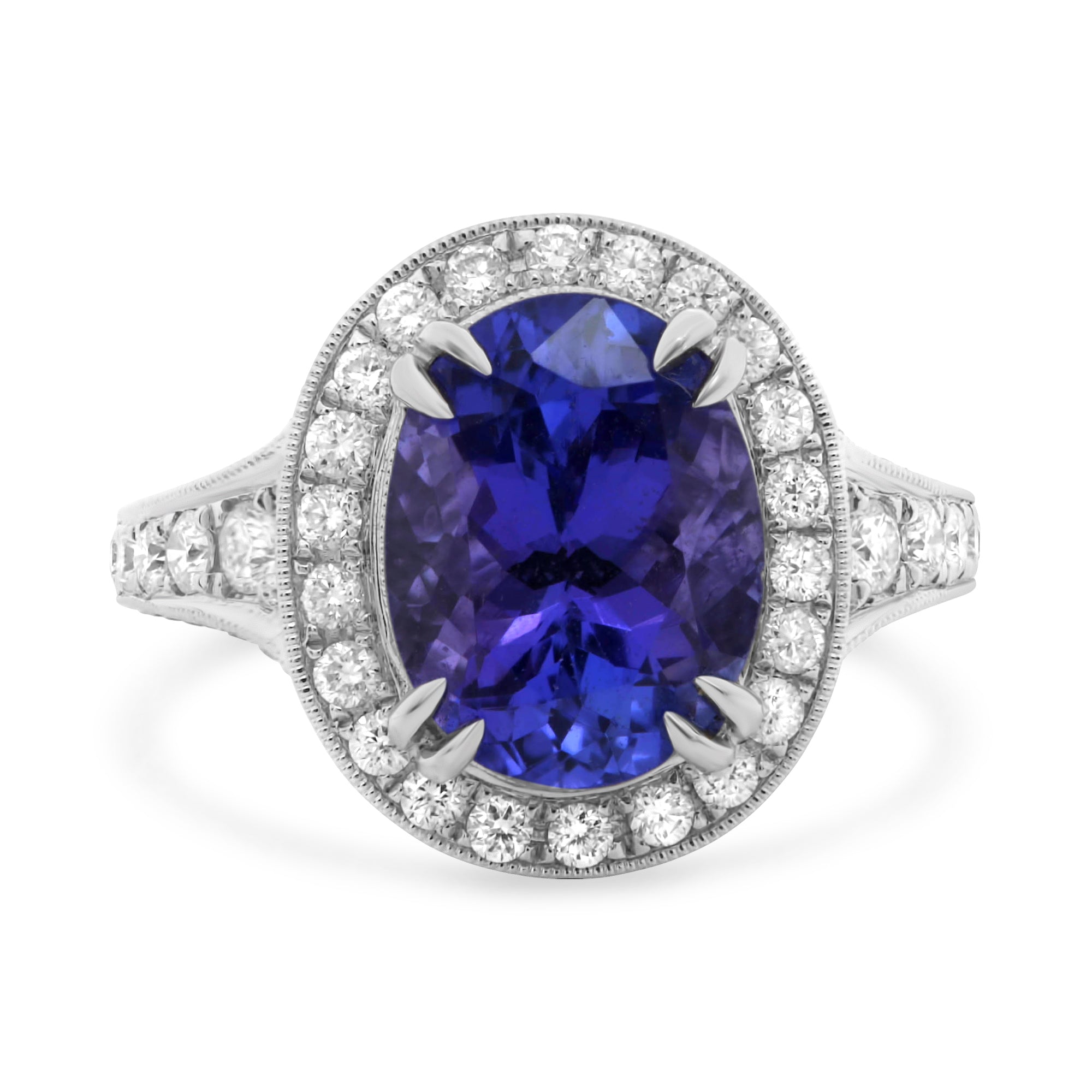 14k White Gold Tanzanite Ring (NR438WTZ)