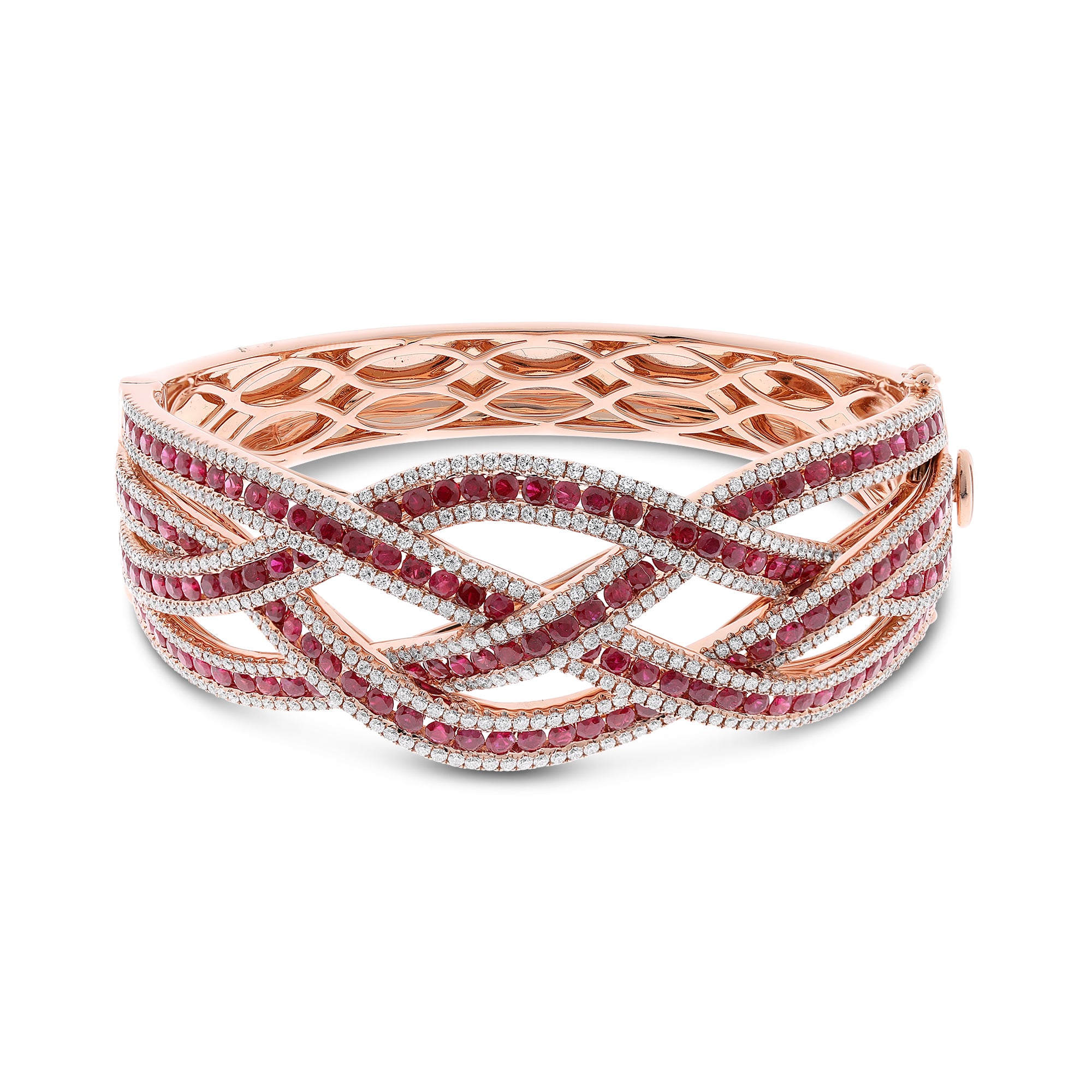 14k Rose Gold Ruby Bangle (UB2069-3)