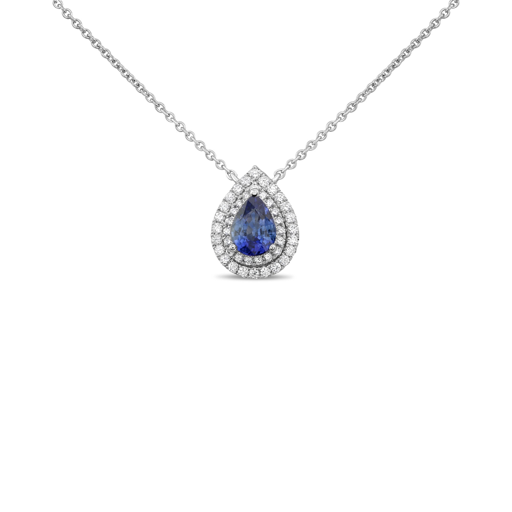 18k White Gold Sapphire Necklace (UN1919-10)