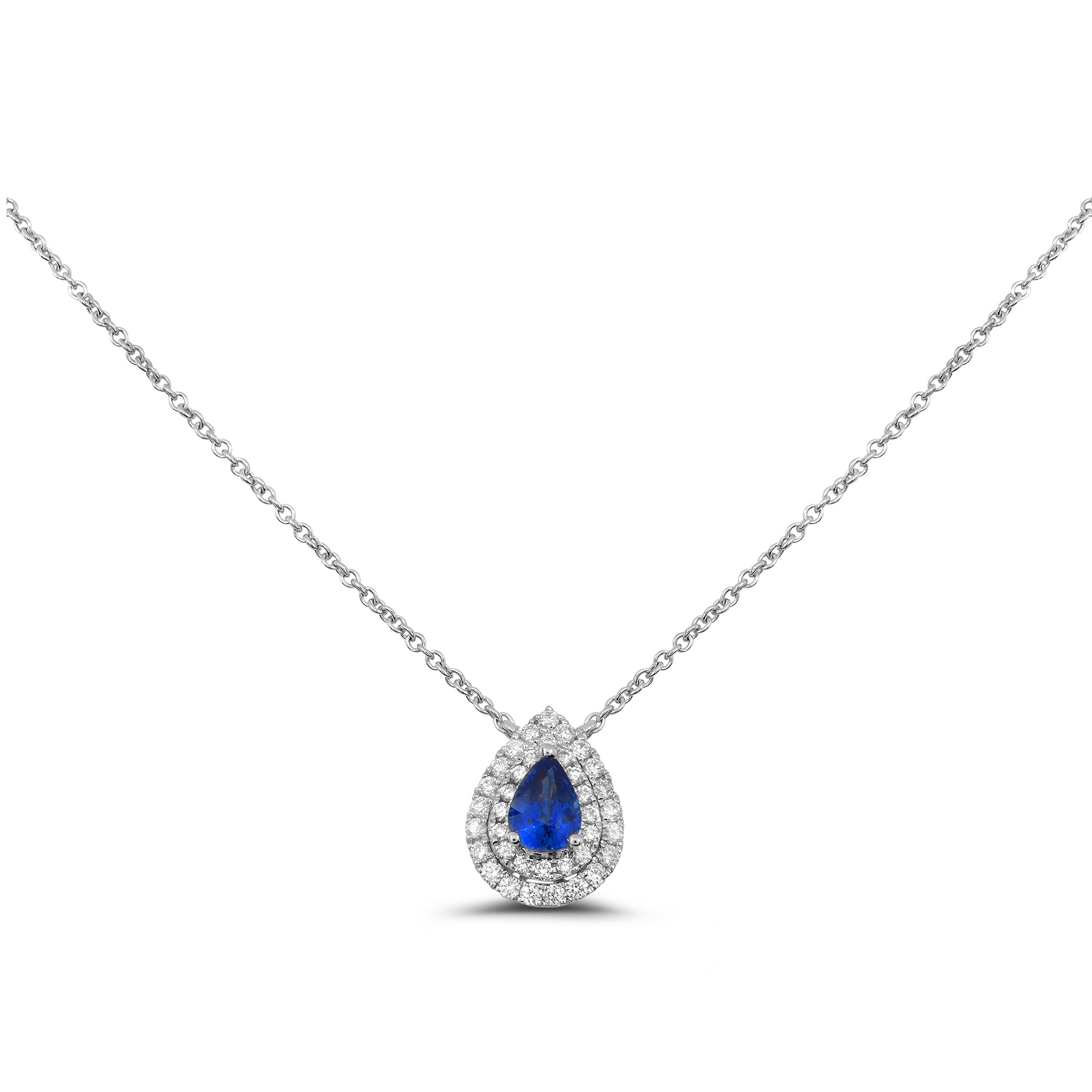 18k White Gold Sapphire Necklace (UN1919-4)