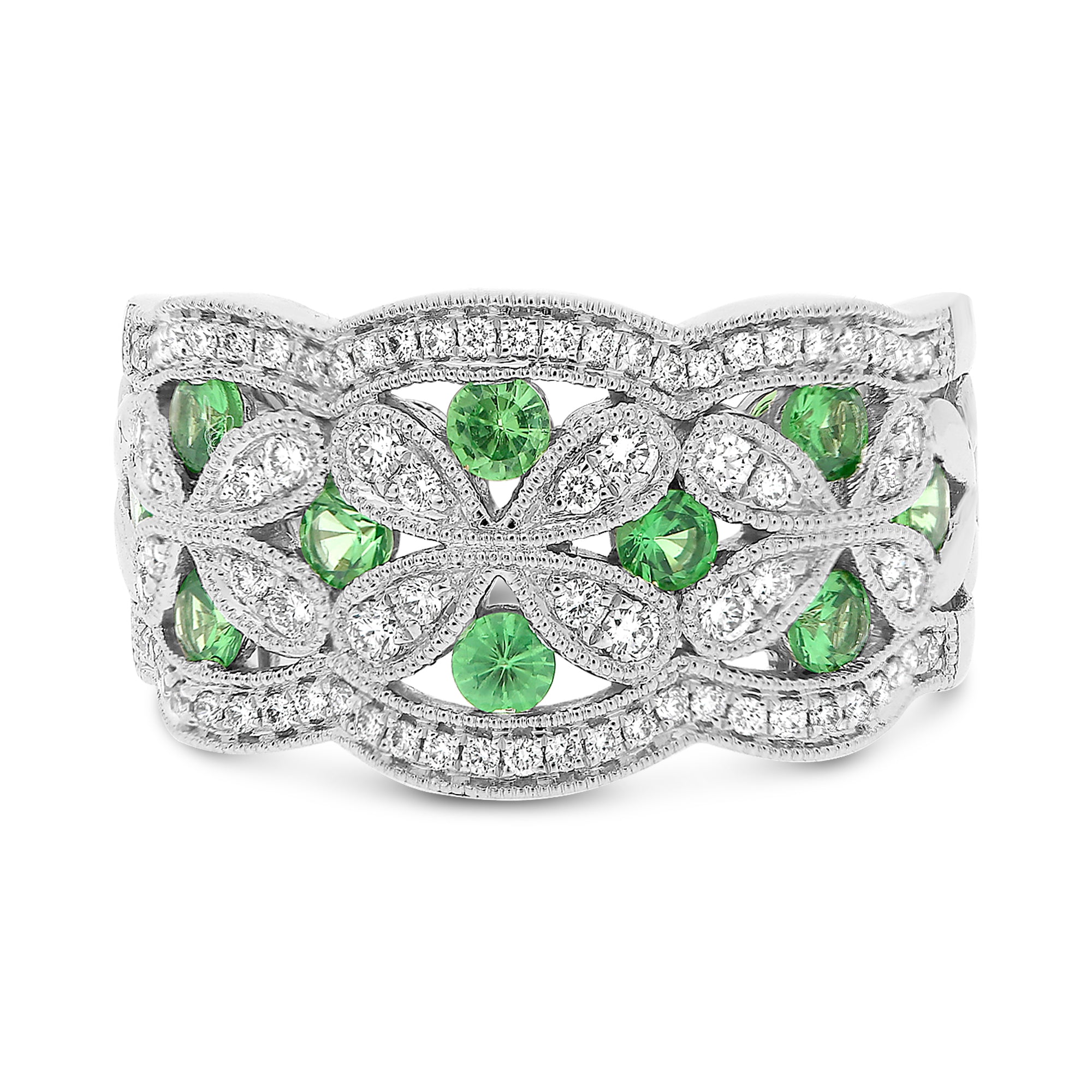 14k White Gold Tsavorite Ring (UR1528WTSV)