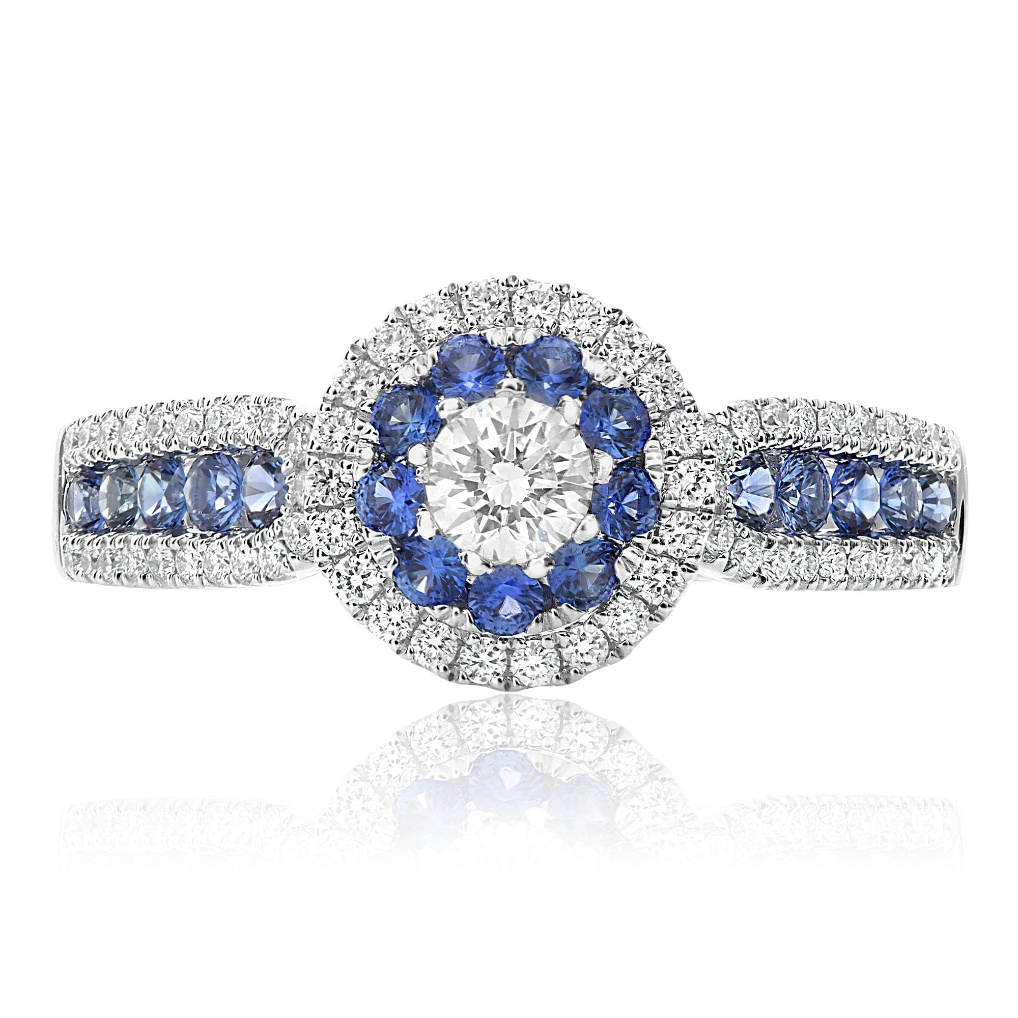 14k White Gold Sapphire Ring (UR1801-3)