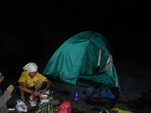 tent on tarmac road