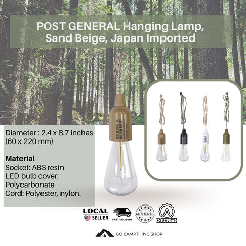 POST GENERAL Type 2 Hang Lamp 982070015 Black – Go Campthing Shop