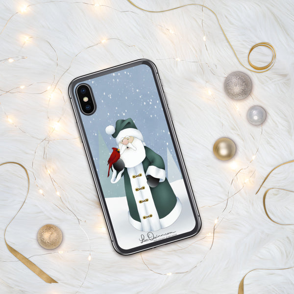 Santa and Cardinal iPhone Case