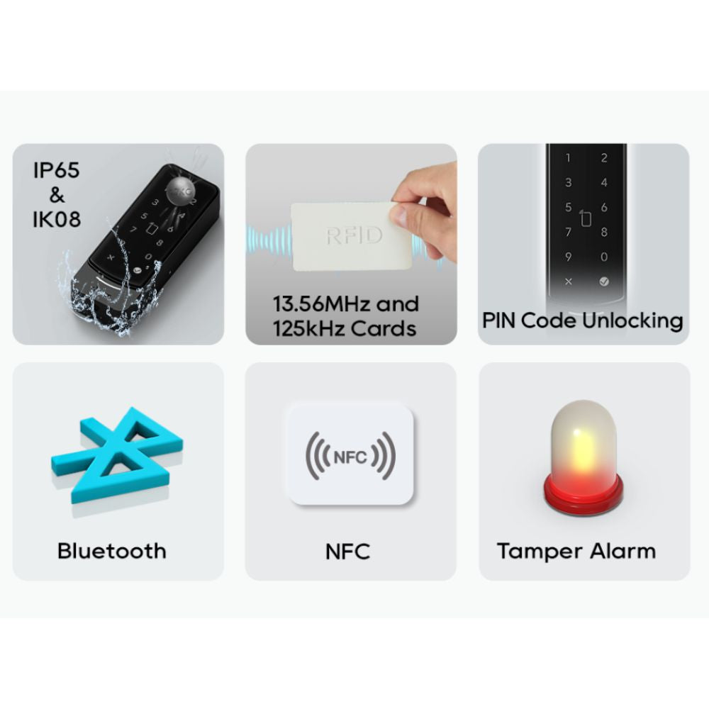 DNAKE AC02 Smart Access Control Reader with Keypad, RFID, NFC, Bluetooth, Phone App unlock, PoE or 12V, Flush Mount - Image 3
