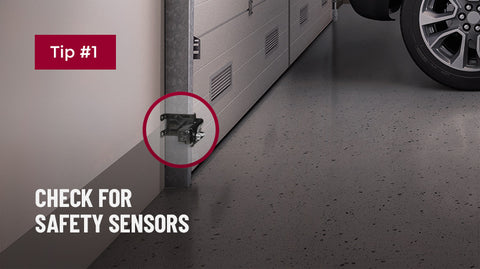 Confirm your existing garage door opener has functioning safety sensors.