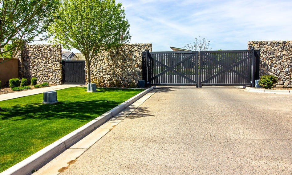 pedestrian and auto exit gates on housing project